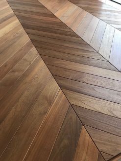 Bespoke Engineered Wood Flooring Chevron Hungarian Point Blocks available from Original Oak Flooring. Showrooms at Solstice Park, Wiltshire with large display panels