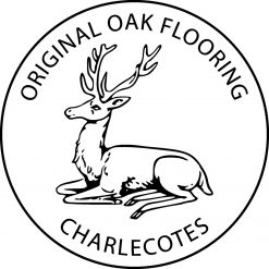 Charlecotes Original Oak Flooring logo with recumbent stag