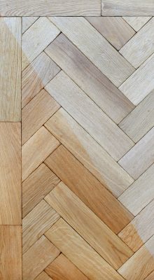 Solid Herringbone Oak Parquet Block Wood Floors Prime Grade -Tumbled & Unfinished - 22 x 70 x 280mm