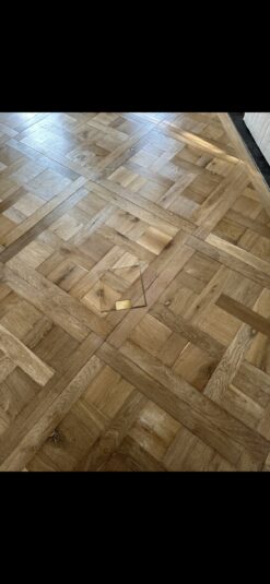 Fine Bespoke Engineered and Solid Aged Reclaimed Oak Chantilly Panels 800 x 800 x 21mm available from Charlecotes Original Oak Flooring at Solstice Park Wiltshire. Country House