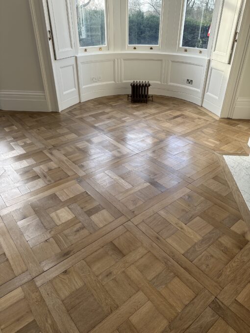 Fine Bespoke Engineered and Solid Aged Reclaimed Oak Chantilly Panels 800 x 800 x 21mm available from Charlecotes Original Oak Flooring at Solstice Park Wiltshire. Country House